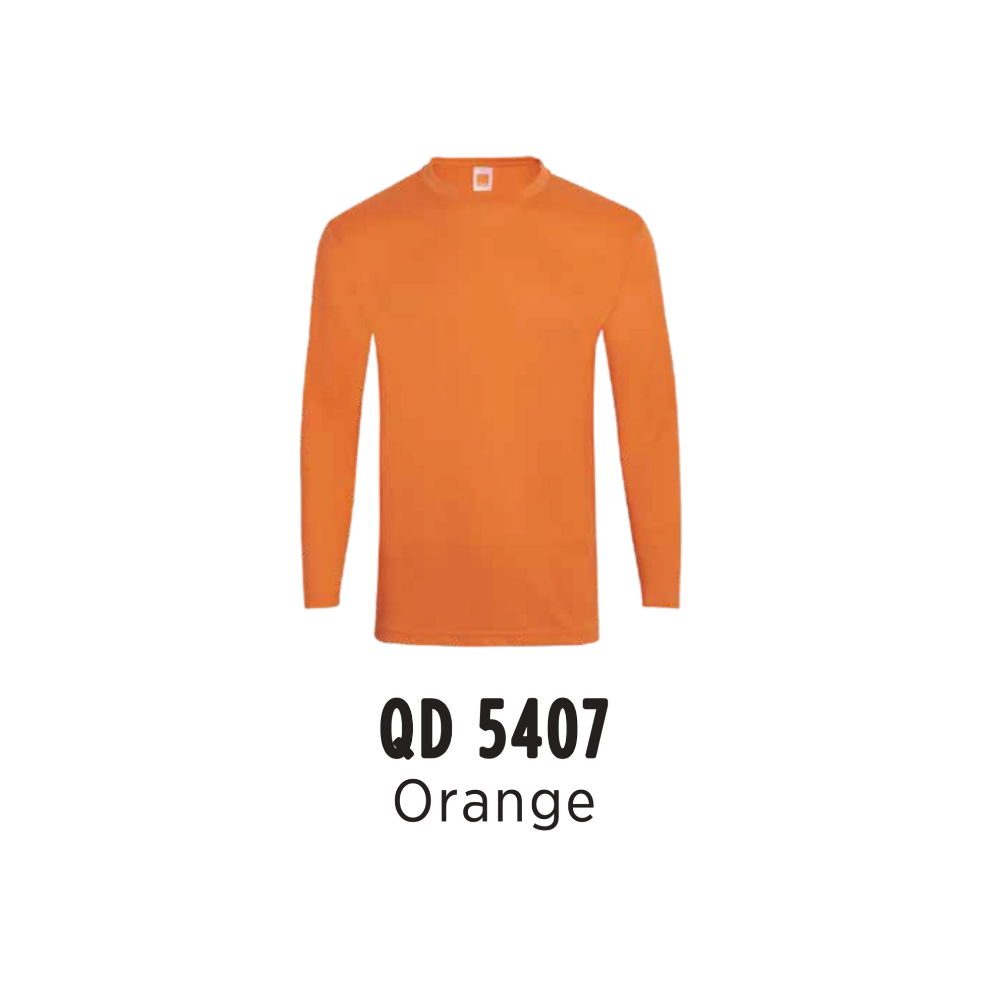 Custom T-Shirt Long Sleeve - Unisex Microfibre Eyelet | Plain | Orange | QD5407