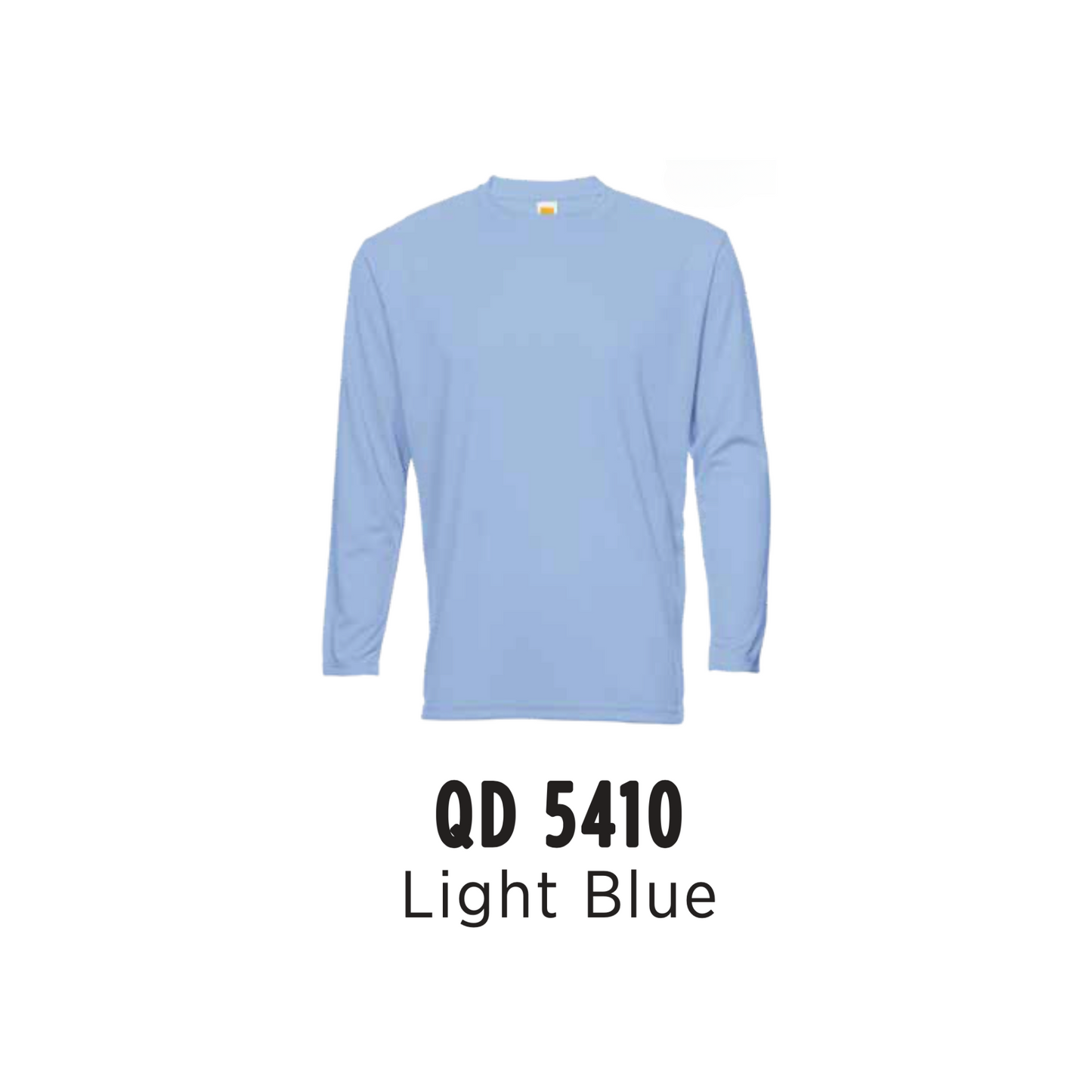 Custom T-Shirt Long Sleeve - Unisex Microfibre Eyelet | Plain | Light Blue | QD5410