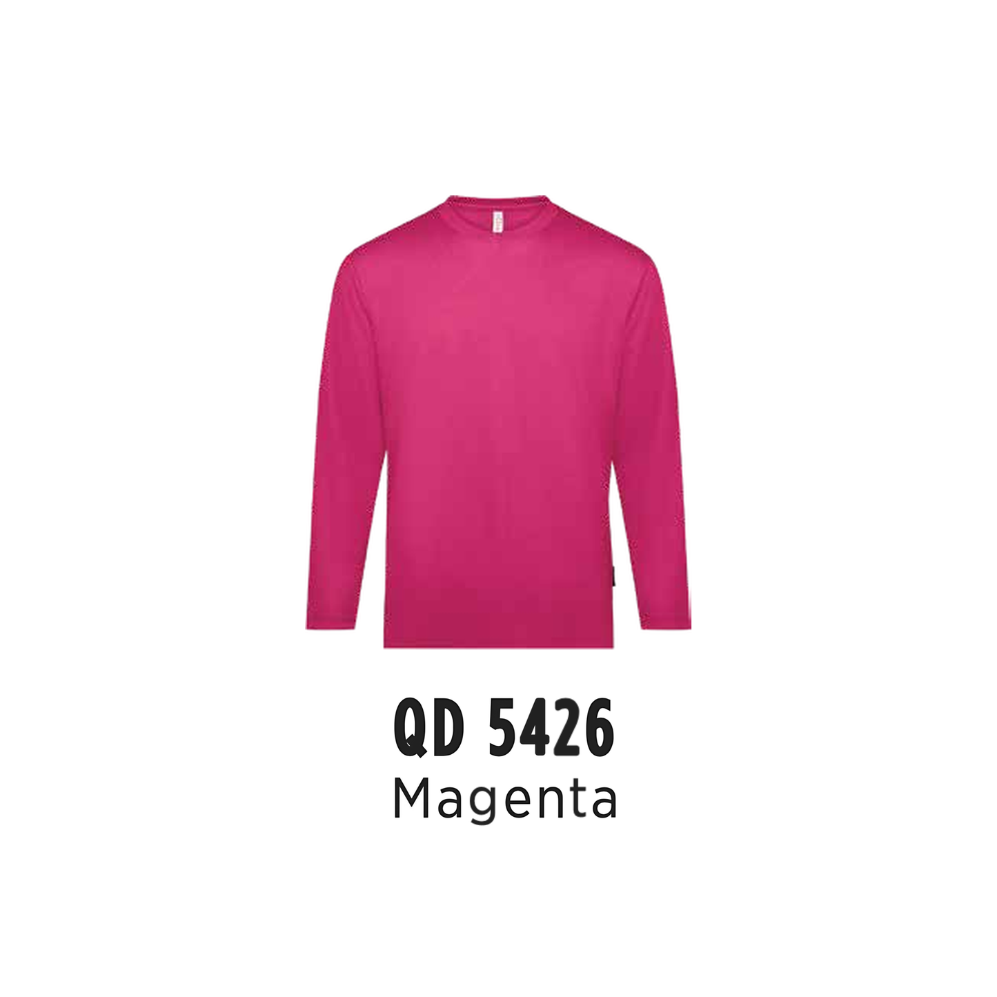 Custom T-Shirt Long Sleeve - Unisex Microfibre Eyelet | Plain | Magenta | QD5426