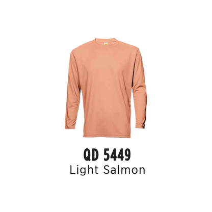 Custom T-Shirt Long Sleeve - Unisex Microfibre Eyelet | Plain | Light Salmon | QD5449