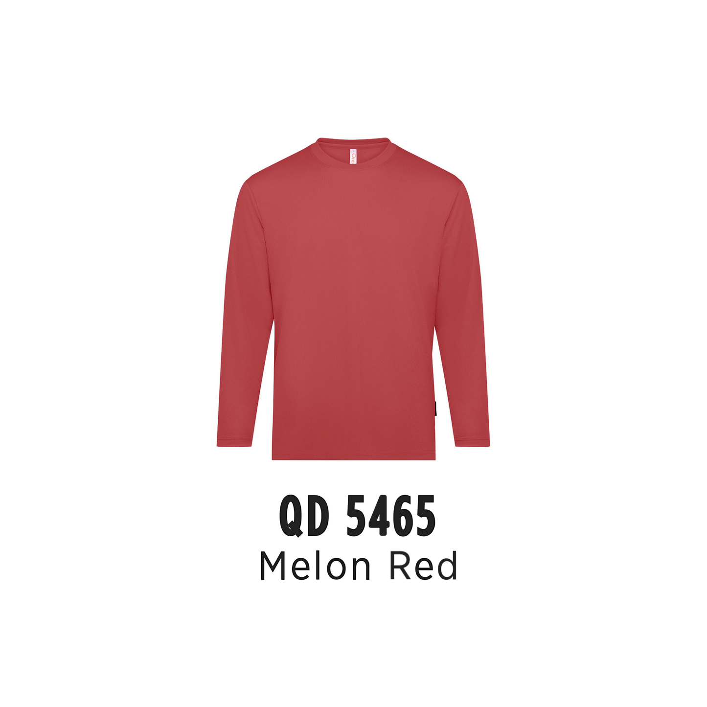 Custom T-Shirt Long Sleeve - Unisex Microfibre Eyelet Long Sleeve T-Shirt | Plain | Melon Red | QD5465