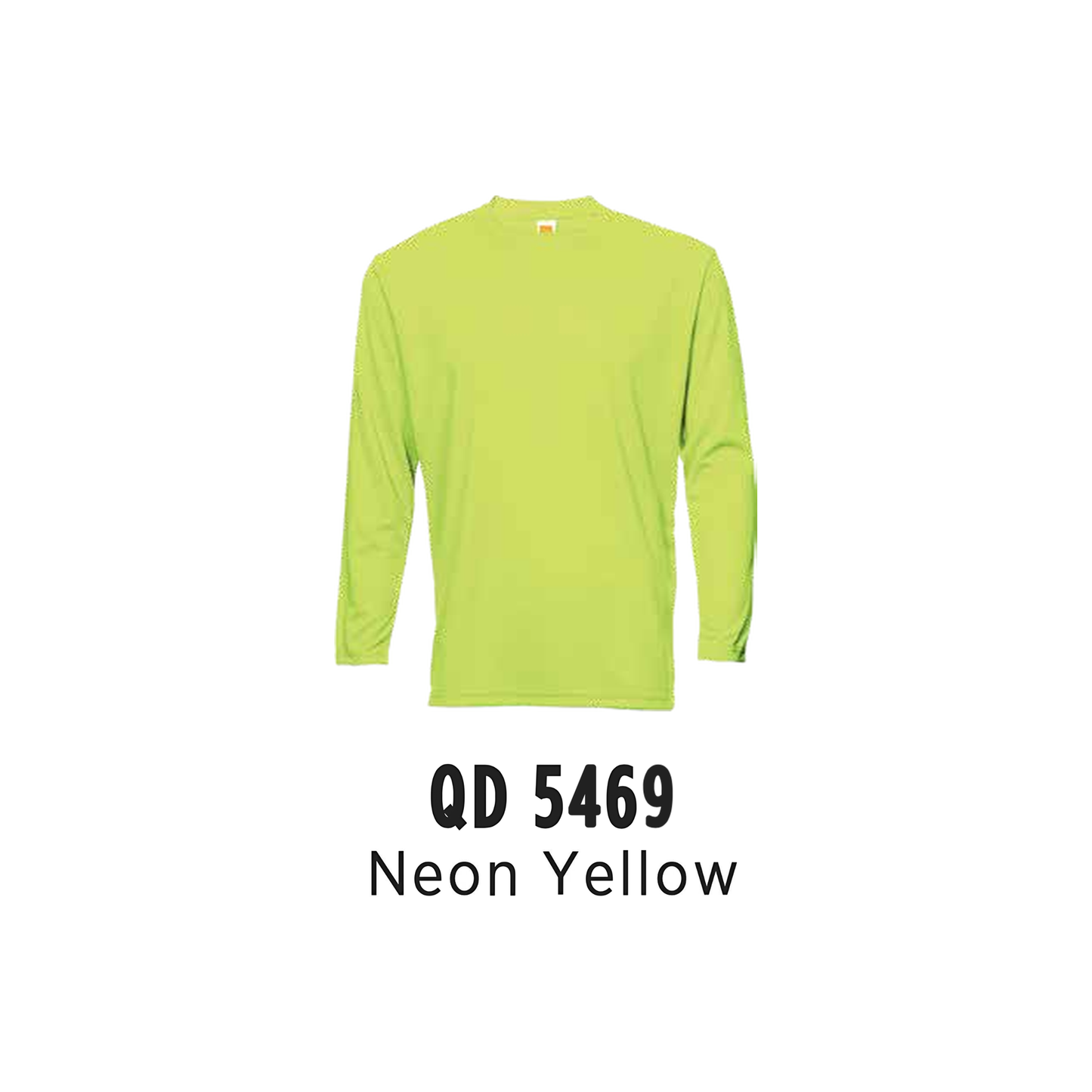 Custom T-Shirt Long Sleeve - Unisex Microfibre Eyelet | Plain | Neon Yellow | QD5469