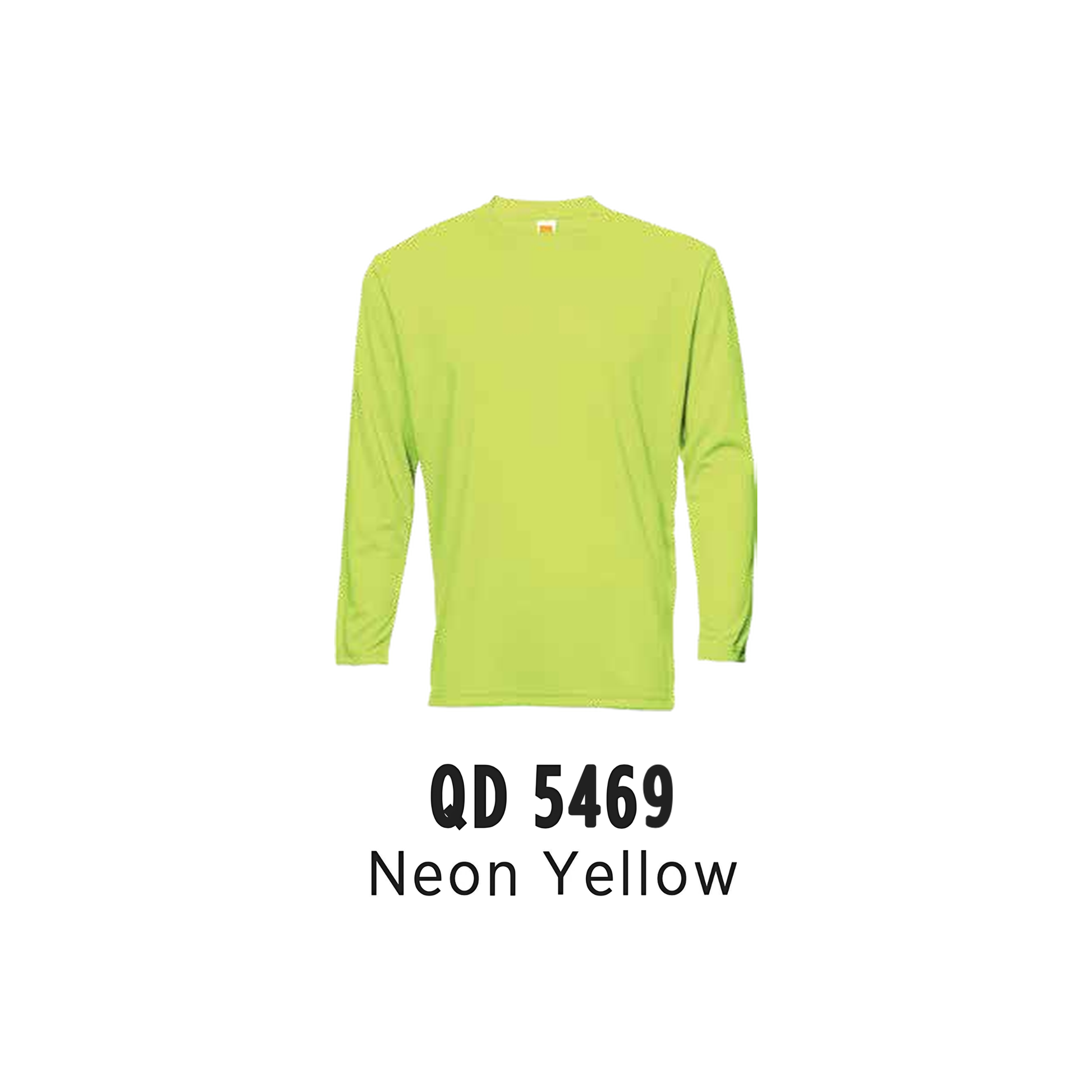 Custom T-Shirt Long Sleeve - Unisex Microfibre Eyelet | Plain | Neon Yellow | QD5469