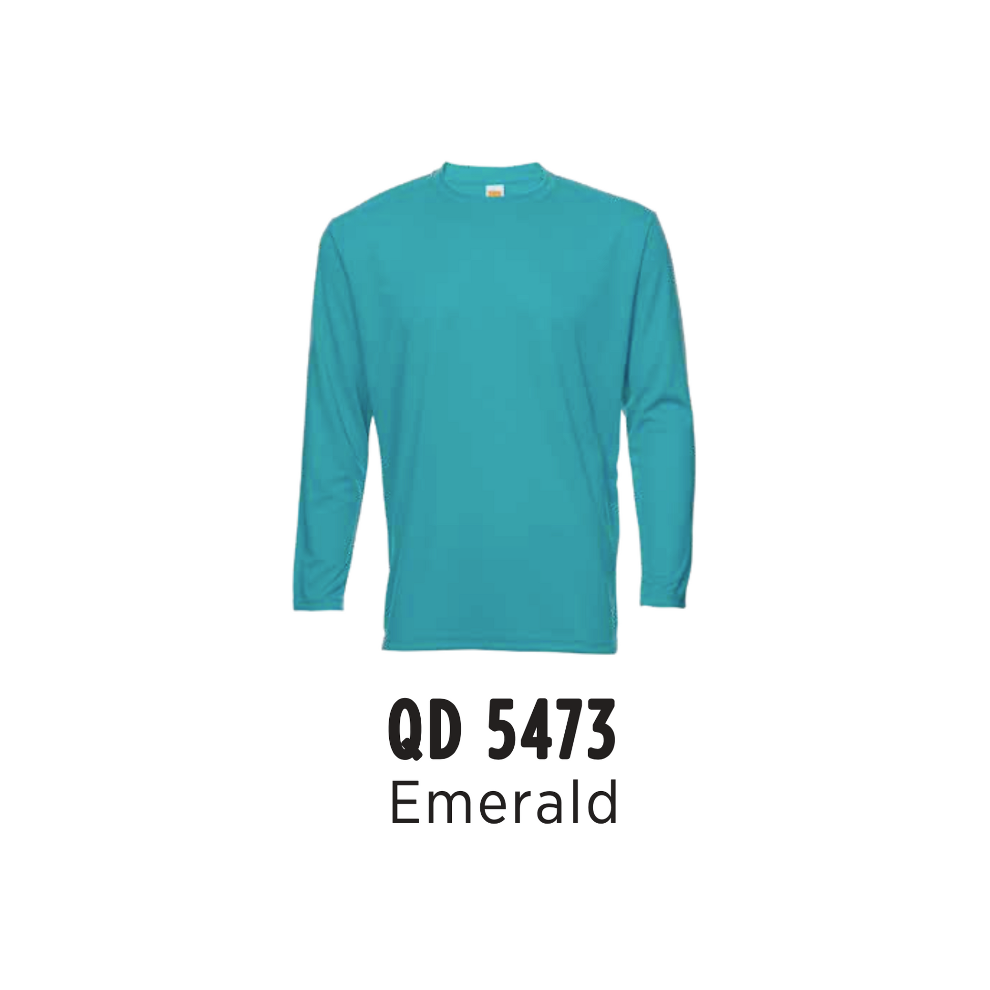 Custom T-Shirt Long Sleeve - Unisex Microfibre Eyelet | Plain | Emerald | QD5473