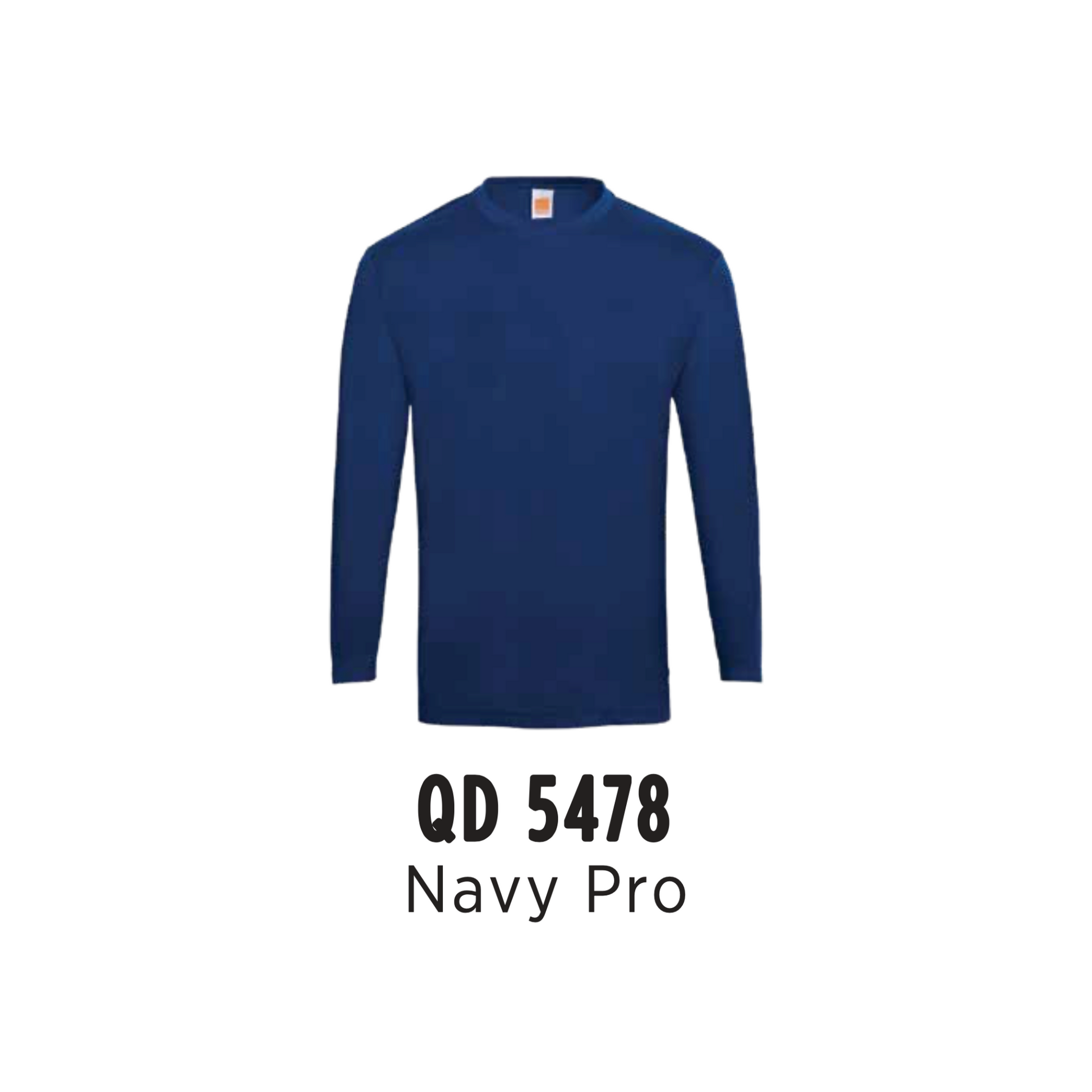 Custom T-Shirt Long Sleeve - Unisex Microfibre Eyelet | Plain | Navy Pro | QD5478