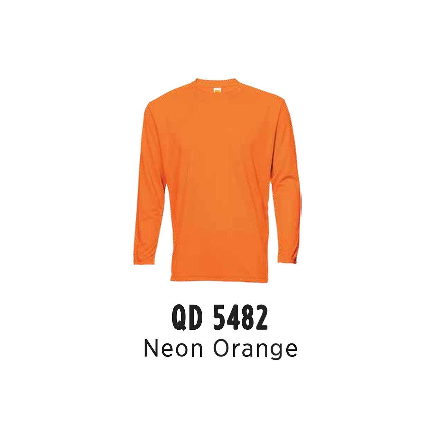 Custom T-Shirt Long Sleeve - Unisex Microfibre Eyelet | Plain | Neon Orange | QD5482