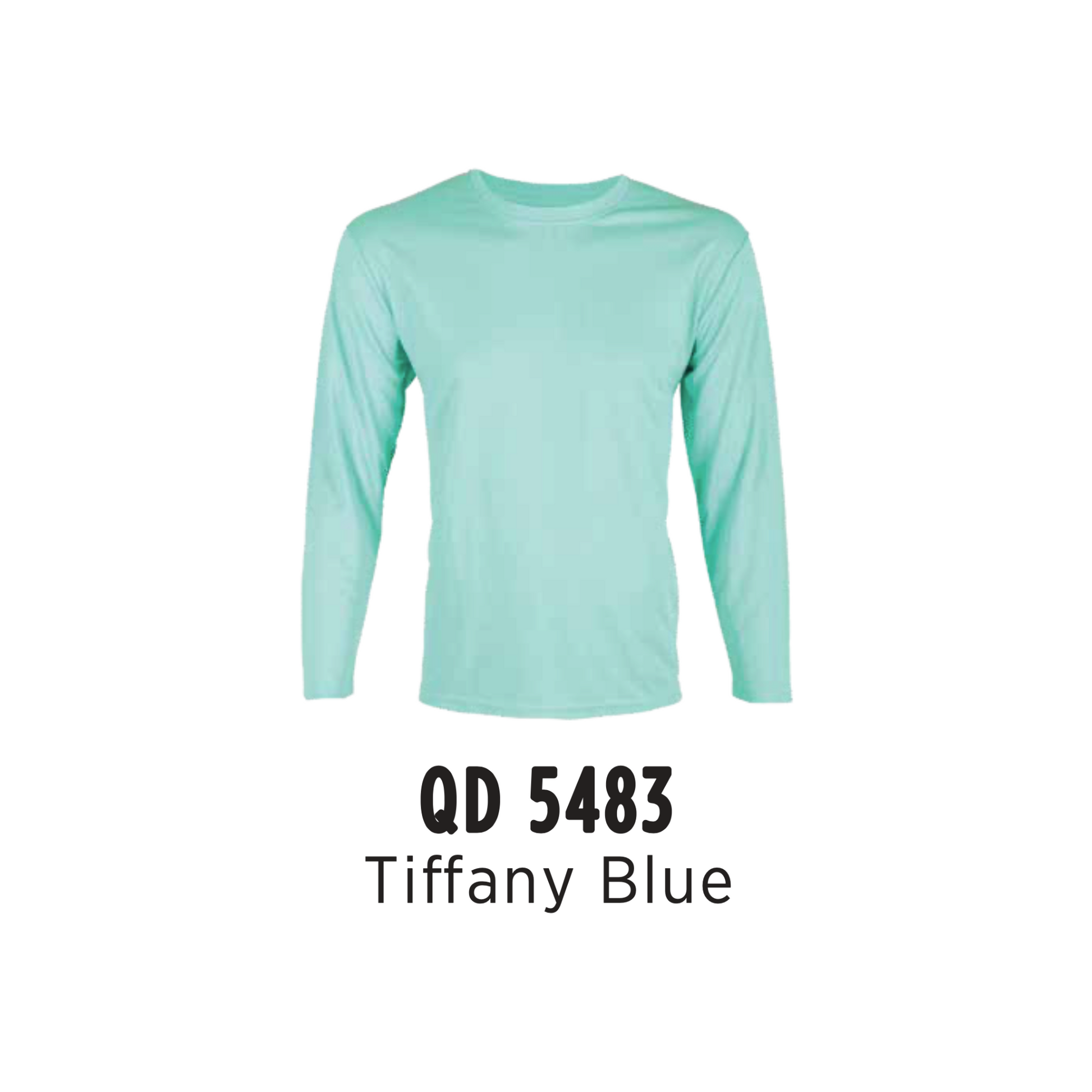 Custom T-Shirt Long Sleeve - Unisex Microfibre Eyelet | Plain | Tiffany Blue | QD5483