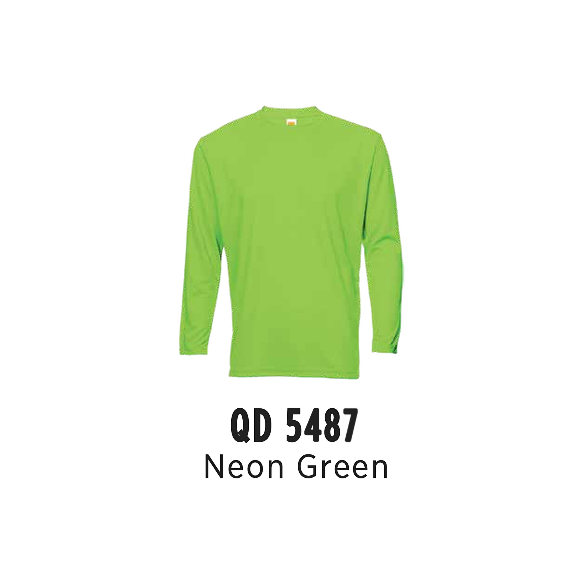Custom T-Shirt Long Sleeve - Unisex Microfibre Eyelet | Plain | Neon Green | QD5487