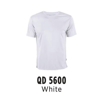 T-Shirt | Polyester Interlock | Unisex | 150gsm | White | QD5600