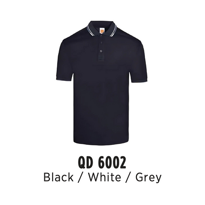 Polo | Tipped Collar & Cuff | Microfibre | Unisex | 140gsm | Black / White / Grey | QD6002