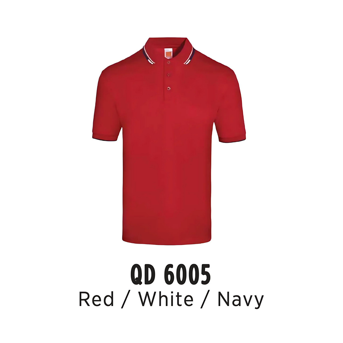 Polo | Tipped Collar & Cuff | Microfibre | Unisex | 140gsm | Red / White / Navy | QD6005