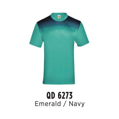 T-Shirt | Sublimation | Polyester Interlock | Unisex | 150gsm | Emerald / Navy | QD6273