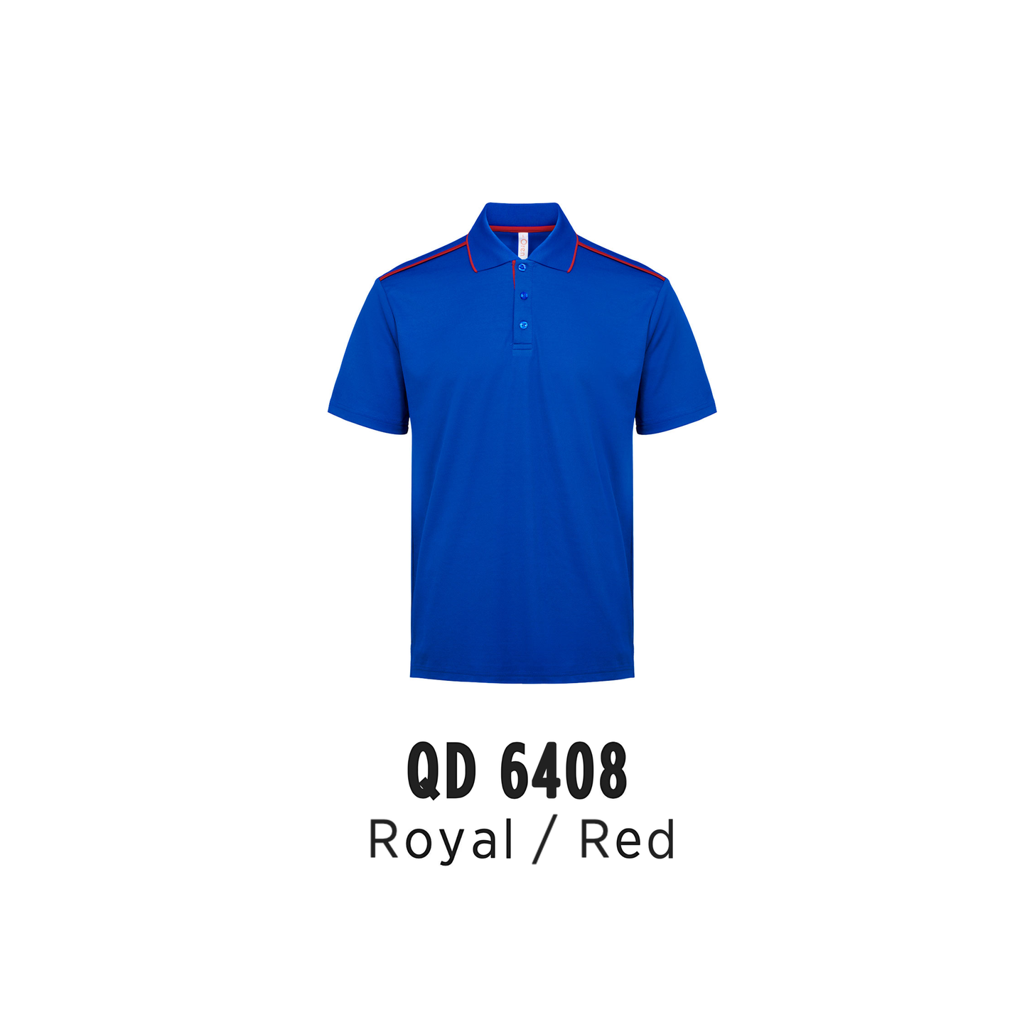 Polo | Cool Fit Cotton w Microfibre | Unisex | Royal/Red | QD6408