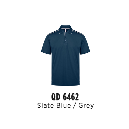 Polo | Cool Fit Cotton w Microfibre | Unisex | Slate Blue/Grey | QD6462