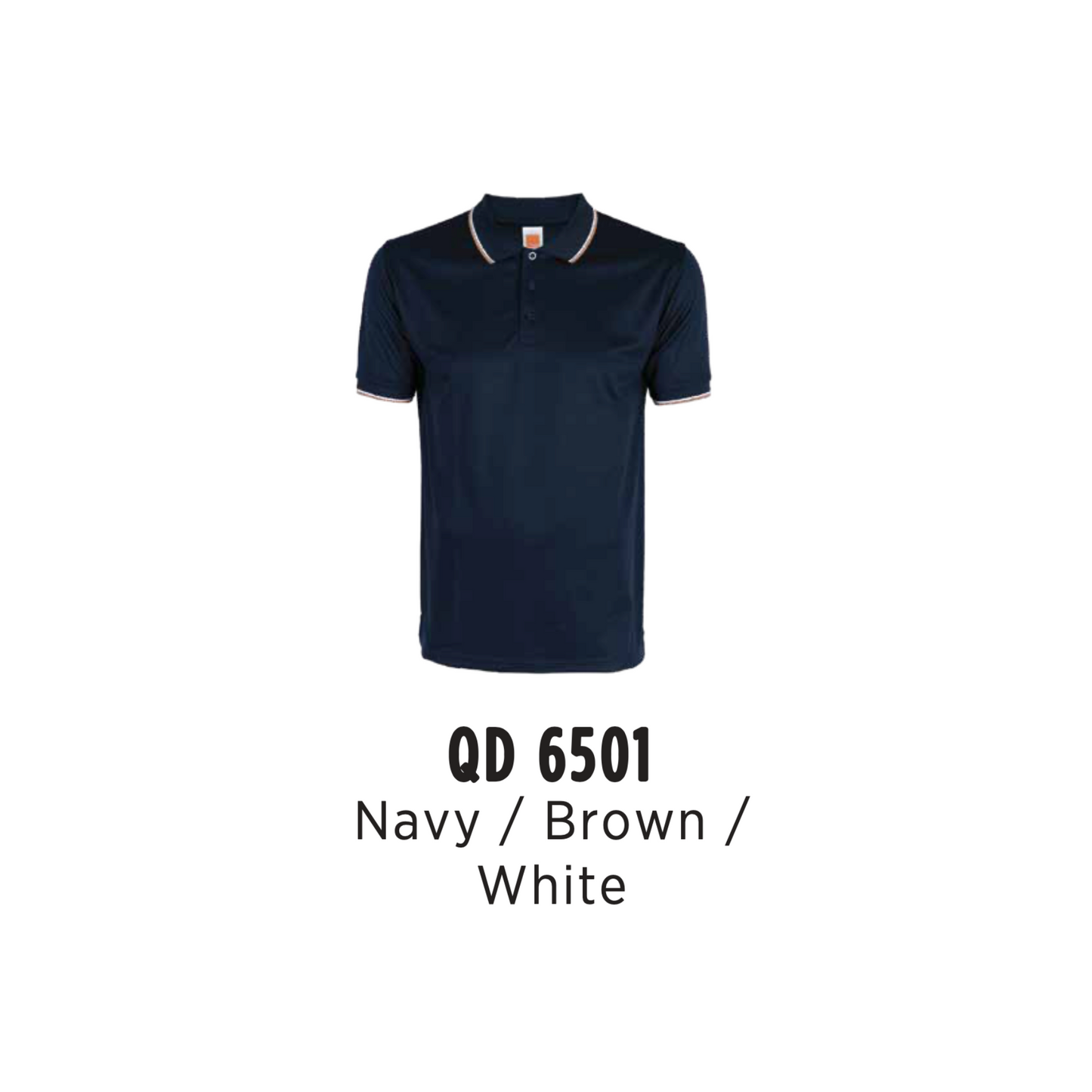 qd6501-custom-polo-unisex-microfibre-tipped-collar-and-cuff-navy-brown-white