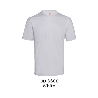 QD 6600 White - QD66 unisex check jacquard antibacterial t-shirt in 100% polyester 140gsm