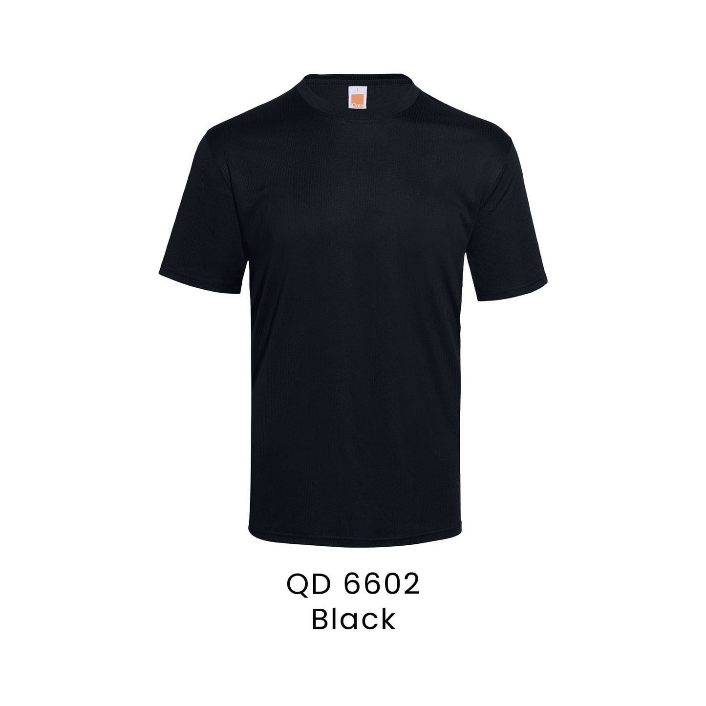 QD 6602 Black - QD66 unisex check jacquard antibacterial t-shirt in 100% polyester 140gsm