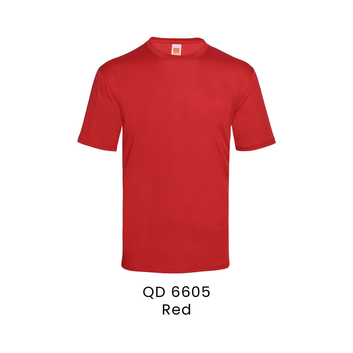 QD 6605 Red - QD66 unisex check jacquard antibacterial t-shirt in 100% polyester 140gsm