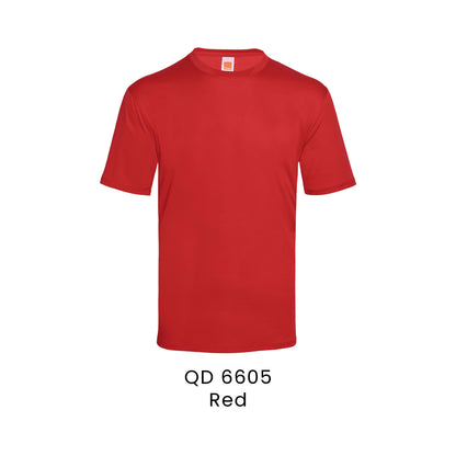 QD 6605 Red - QD66 unisex check jacquard antibacterial t-shirt in 100% polyester 140gsm