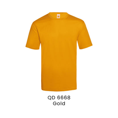 QD 6668 Gold - QD66 unisex check jacquard antibacterial t-shirt in 100% polyester 140gsm