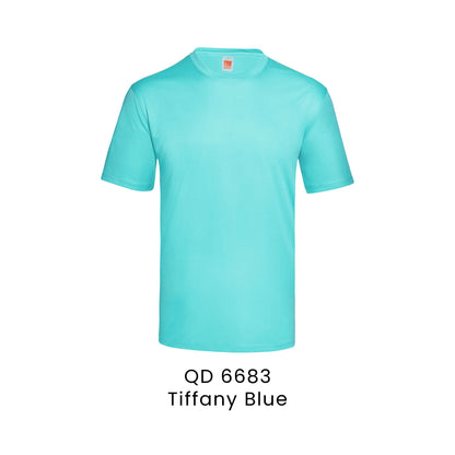 QD 6683 Tiffany Blue - QD66 unisex check jacquard antibacterial t-shirt in 100% polyester 140gsm