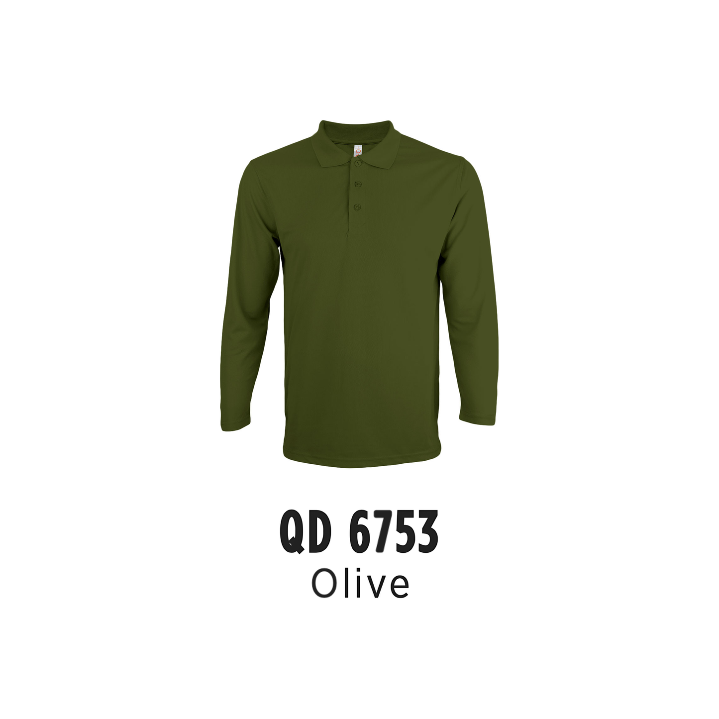 Custom Polo Long Sleeve - Unisex Microfibre Eyelet Polo Shirt | Plain | Olive | QD6753
