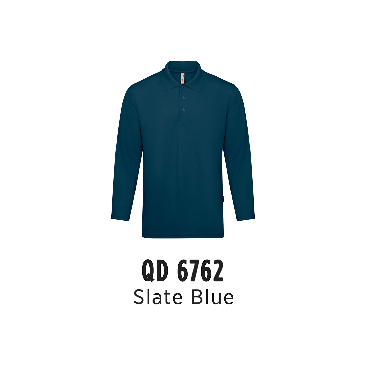 Custom Polo Long Sleeve - Unisex Microfibre Eyelet Polo Shirt | Plain | Slate Blue | QD6762