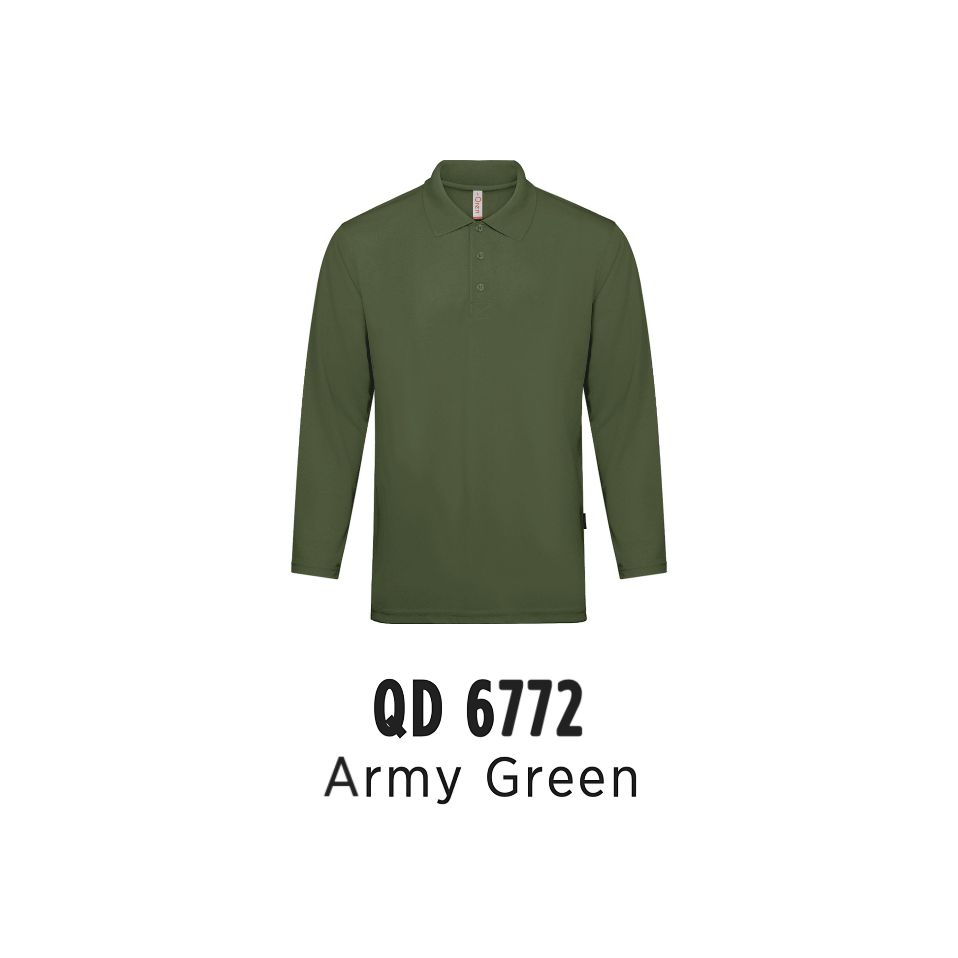 Custom Polo Long Sleeve - Unisex Microfibre Eyelet Long Sleeve Polo Shirt | Plain | Army Green | QD6772