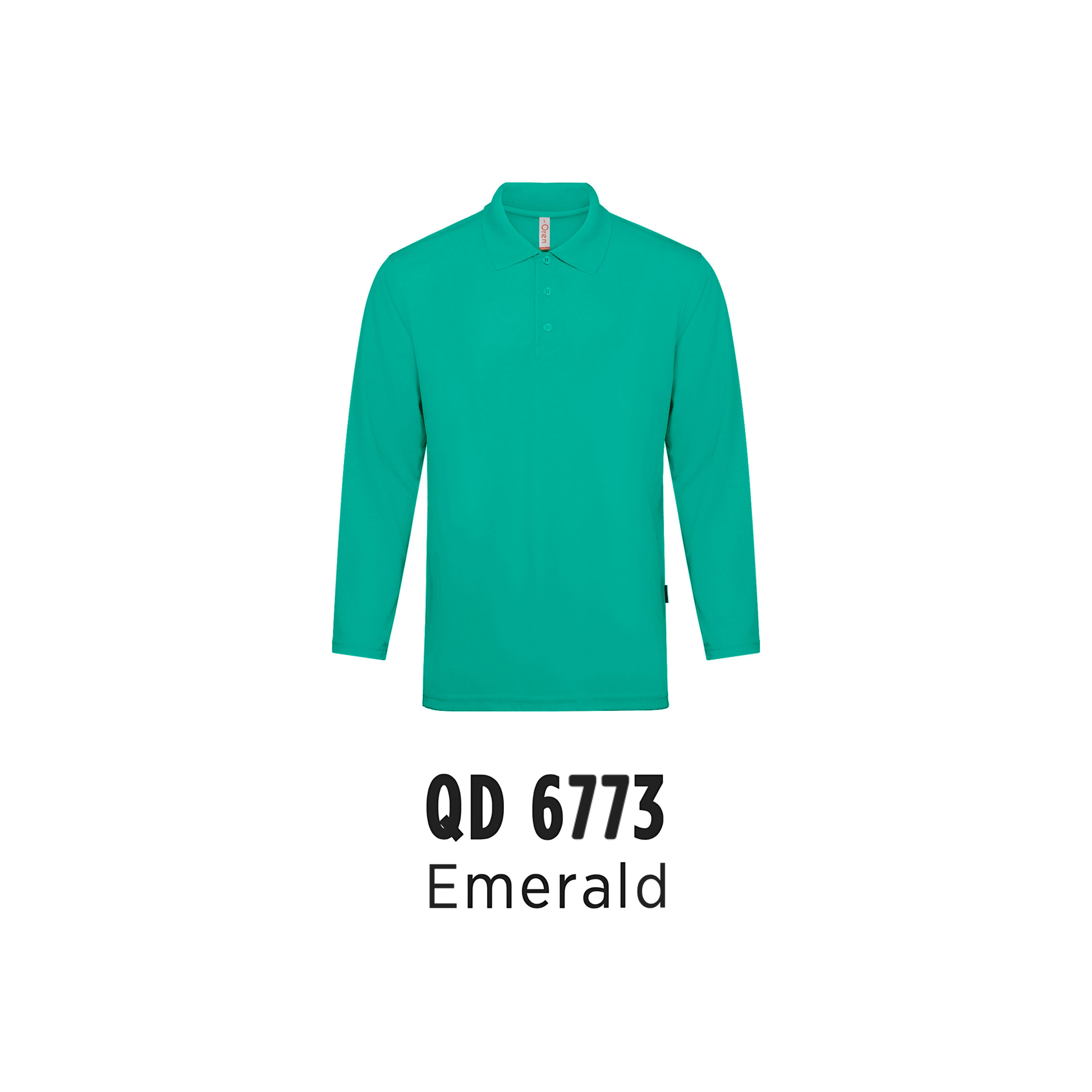 Custom Polo Long Sleeve - Unisex Microfibre Eyelet Long Sleeve Polo Shirt | Plain | Emerald | QD6773