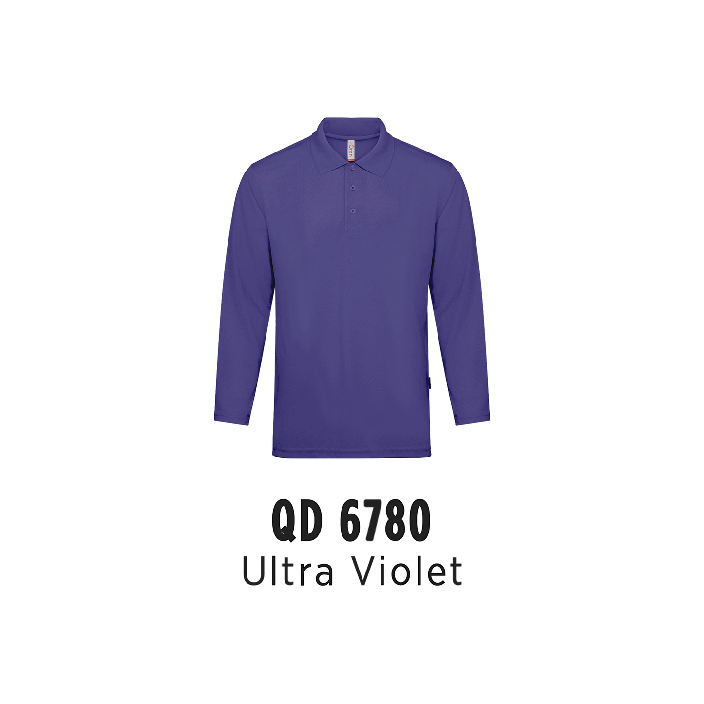 Custom Polo Long Sleeve - Unisex Microfibre Eyelet Long Sleeve Polo Shirt | Plain | Ultra Violet | QD6780