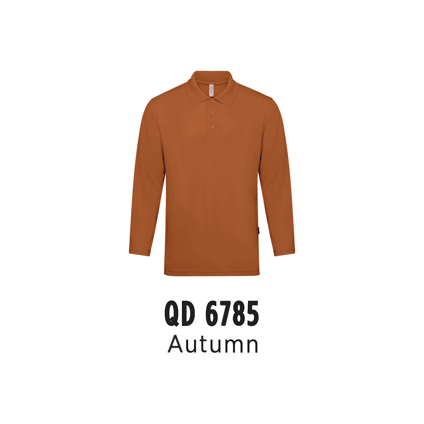 Custom Polo Long Sleeve - Unisex Microfibre Eyelet Long Sleeve Polo Shirt | Plain | Autumn | QD6785