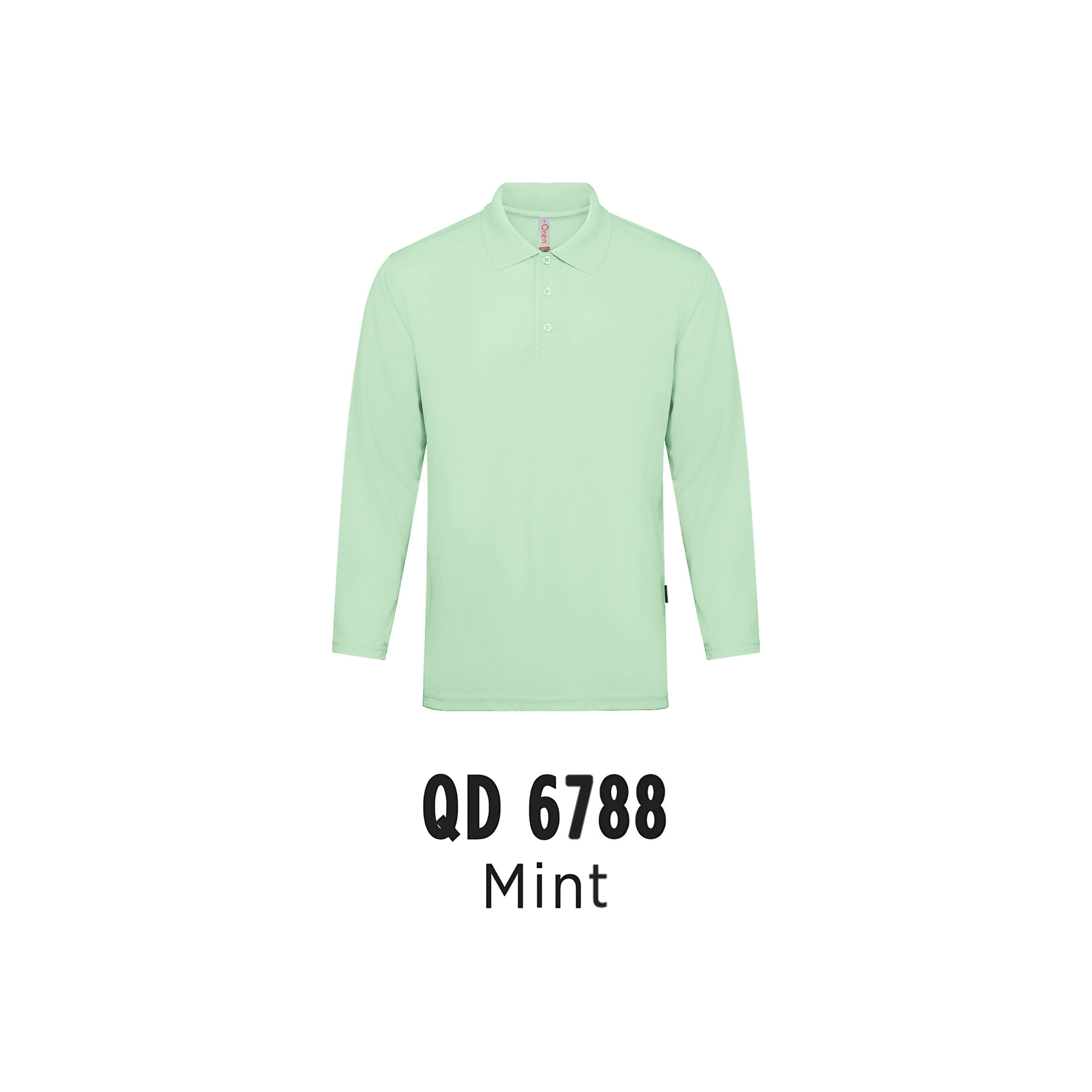 Custom Polo Long Sleeve - Unisex Microfibre Eyelet Long Sleeve Polo Shirt | Plain | Mint | QD6788