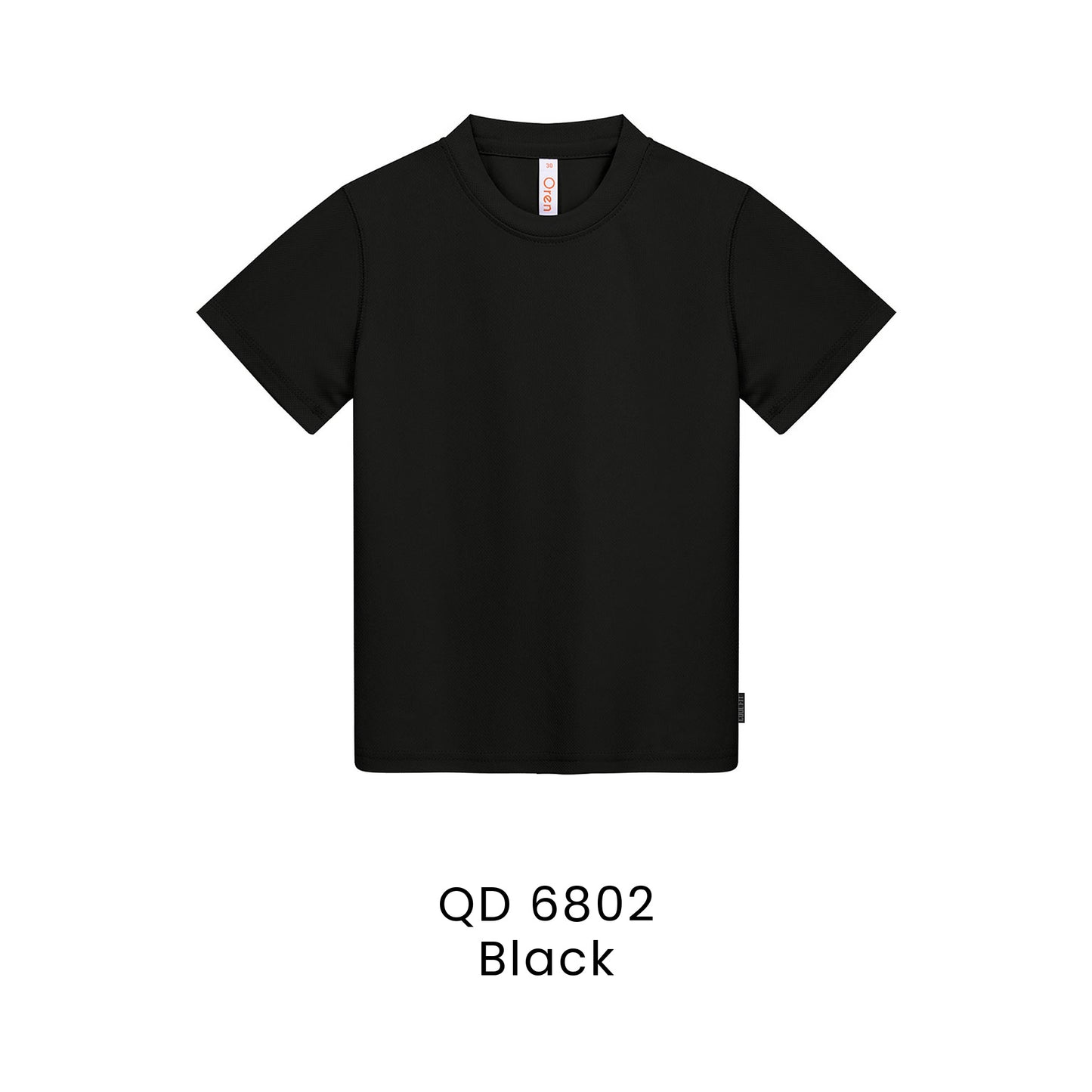 QD 6802 Black - QD68 kids microfibre eyelet t-shirt in 160gsm