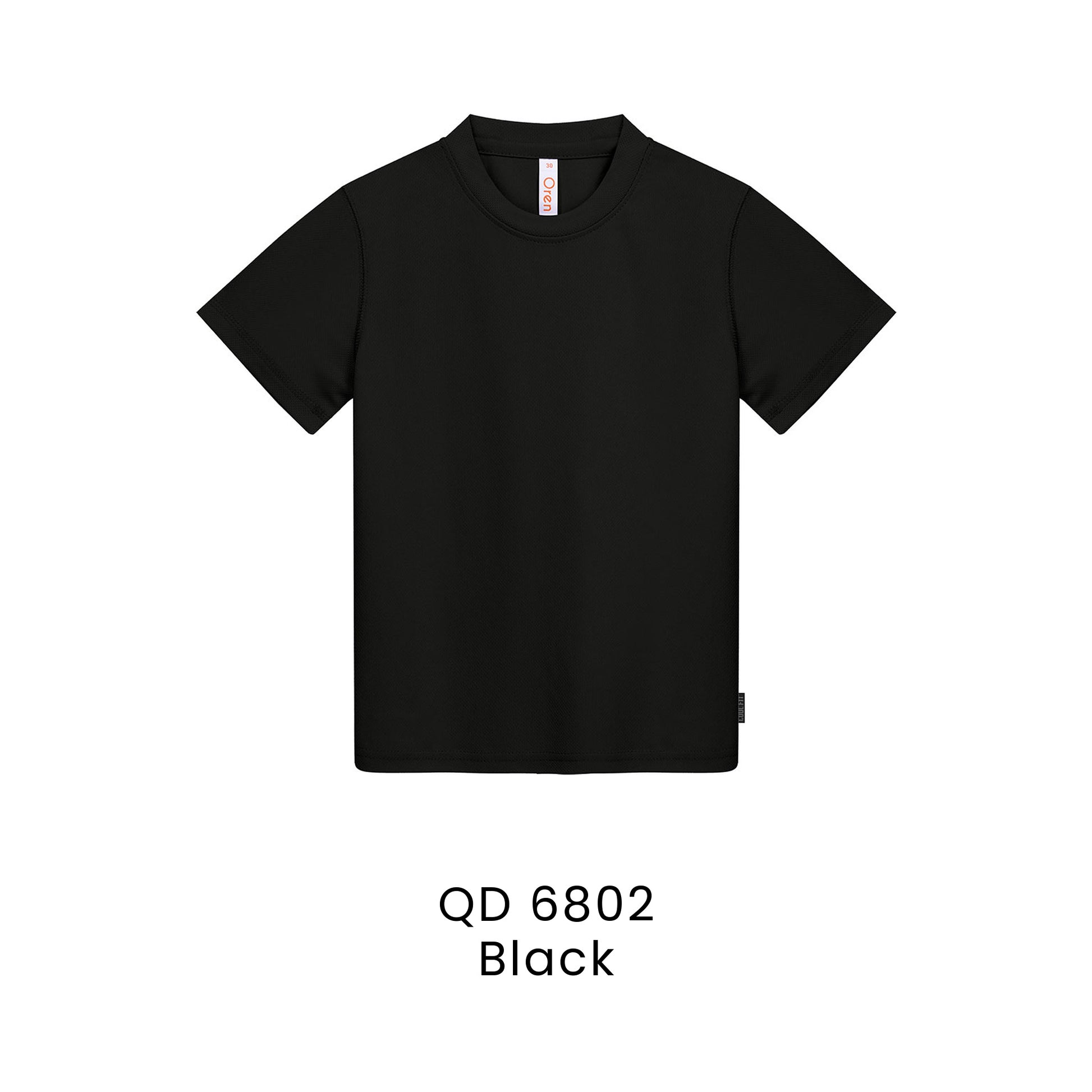 QD 6802 Black - QD68 kids microfibre eyelet t-shirt in 160gsm