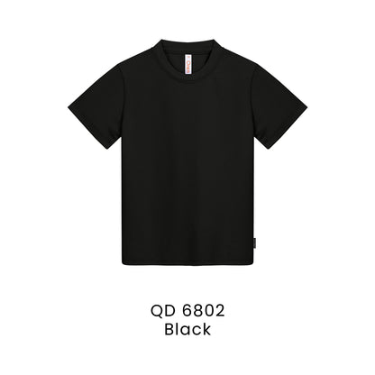 QD 6802 Black - QD68 kids microfibre eyelet t-shirt in 160gsm