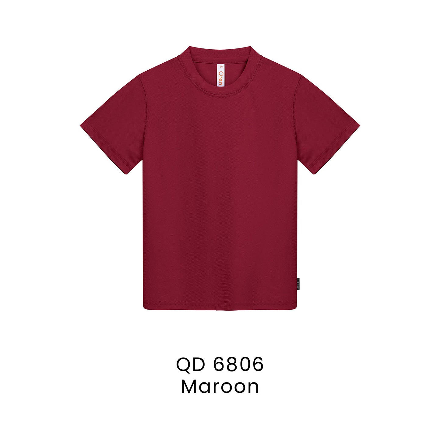 QD 6806 Maroon - QD68 kids microfibre eyelet t-shirt in 160gsm