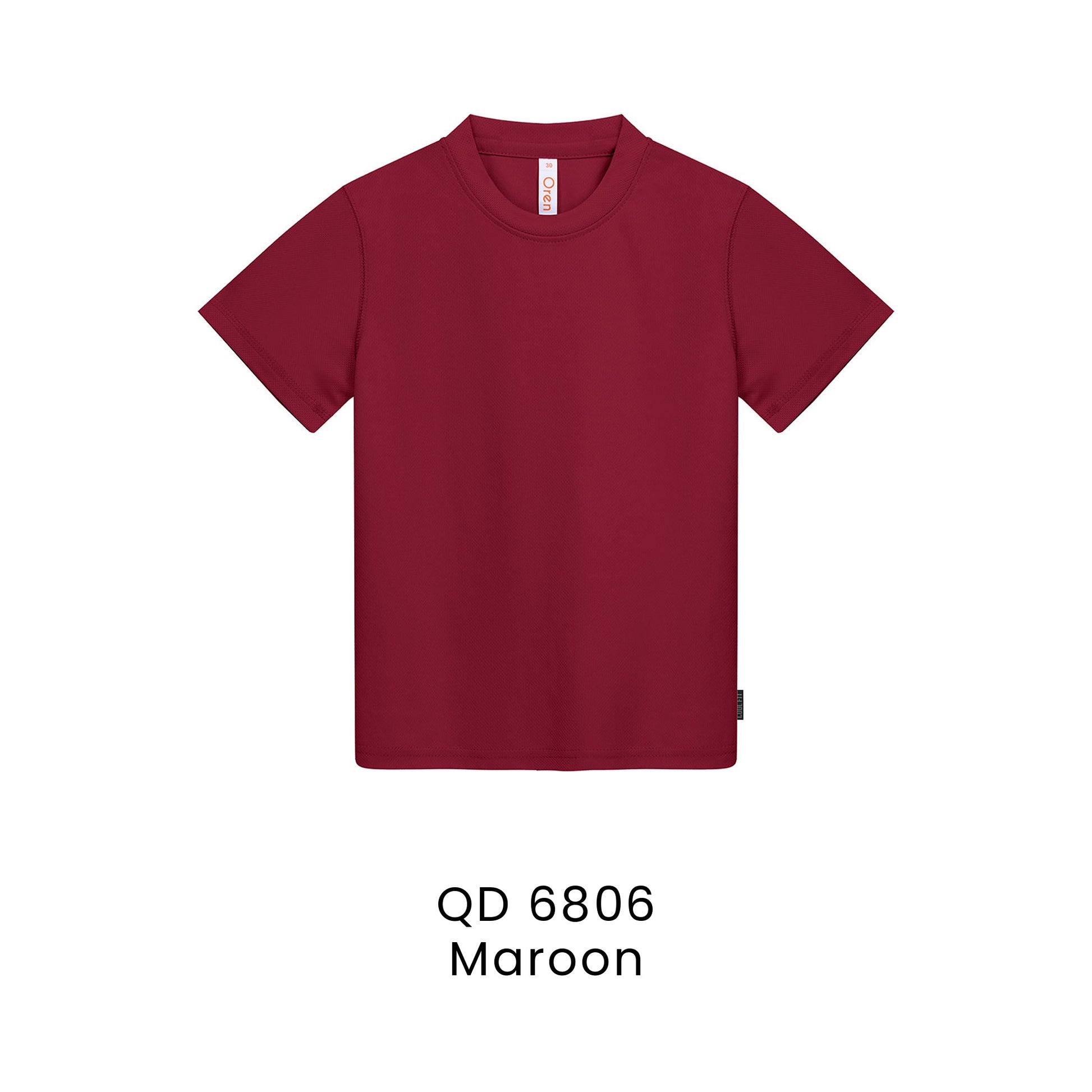 QD 6806 Maroon - QD68 kids microfibre eyelet t-shirt in 160gsm