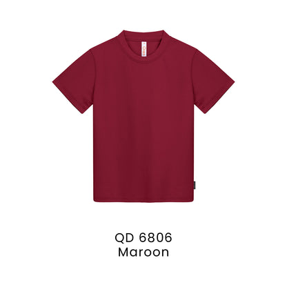 QD 6806 Maroon - QD68 kids microfibre eyelet t-shirt in 160gsm