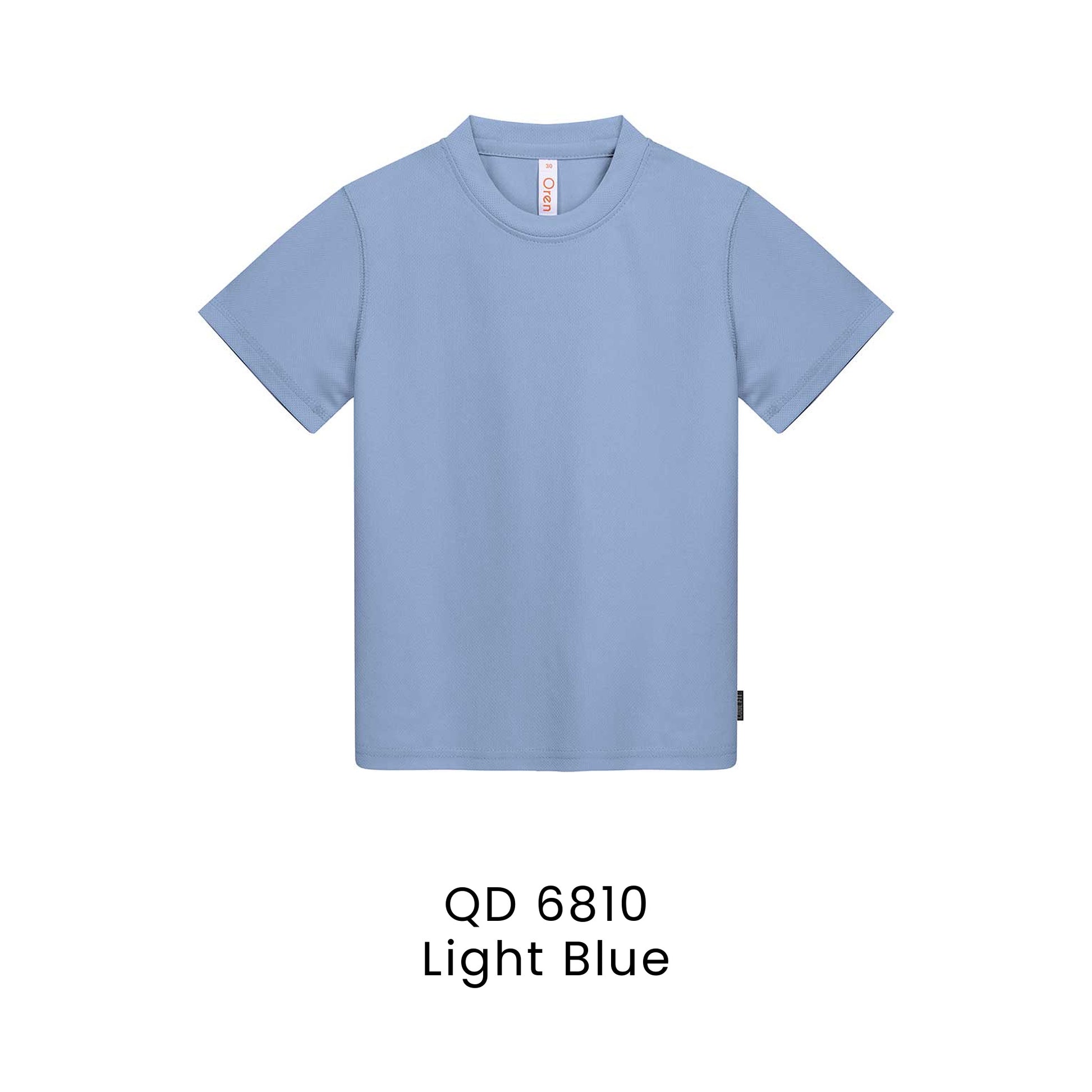 QD 6810 Light Blue - QD68 kids microfibre eyelet t-shirt in 160gsm