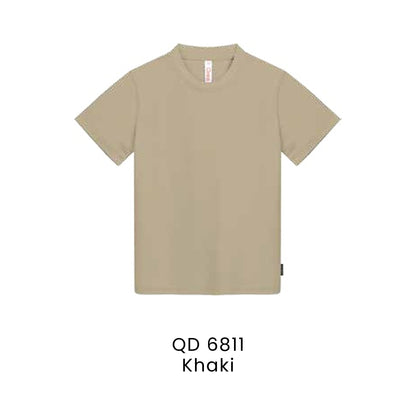 QD 6811 Khaki - QD68 kids microfibre eyelet t-shirt in 160gsm