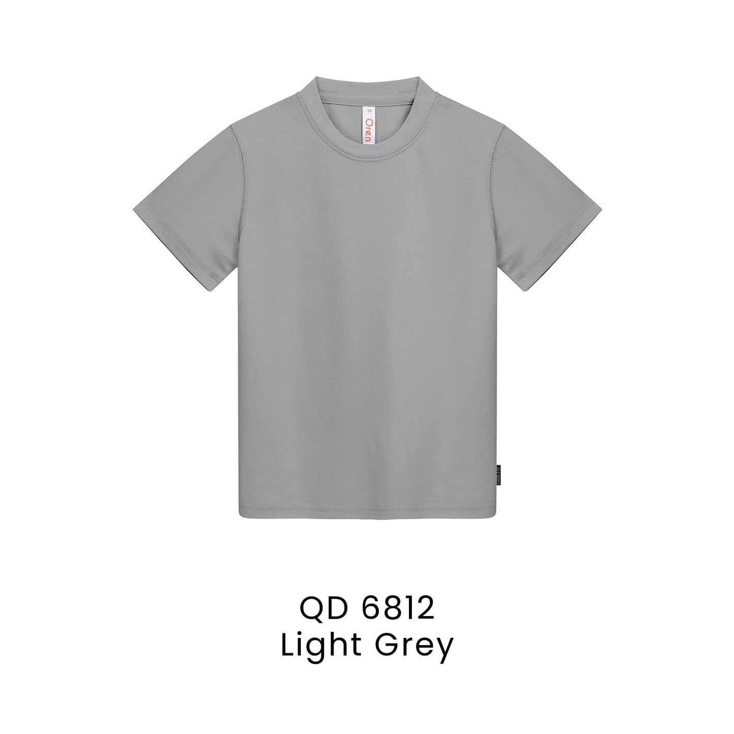 QD 6812 Light Grey - QD68 kids microfibre eyelet t-shirt in 160gsm