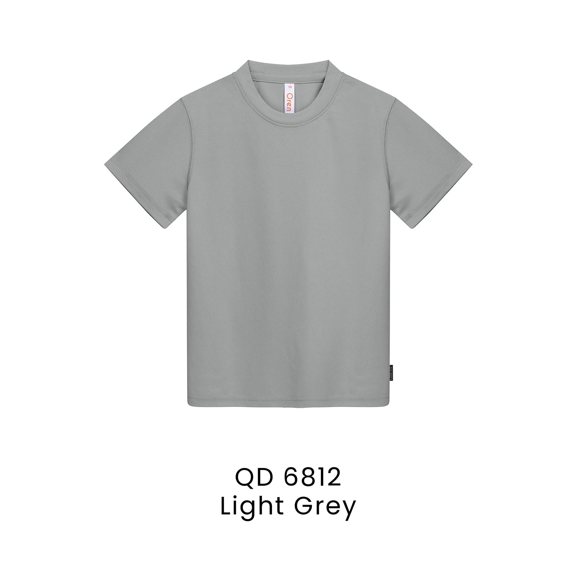 QD 6812 Light Grey - QD68 kids microfibre eyelet t-shirt in 160gsm