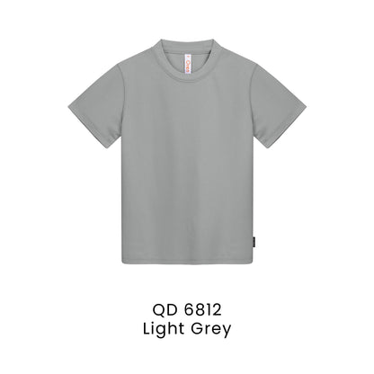 QD 6812 Light Grey - QD68 kids microfibre eyelet t-shirt in 160gsm