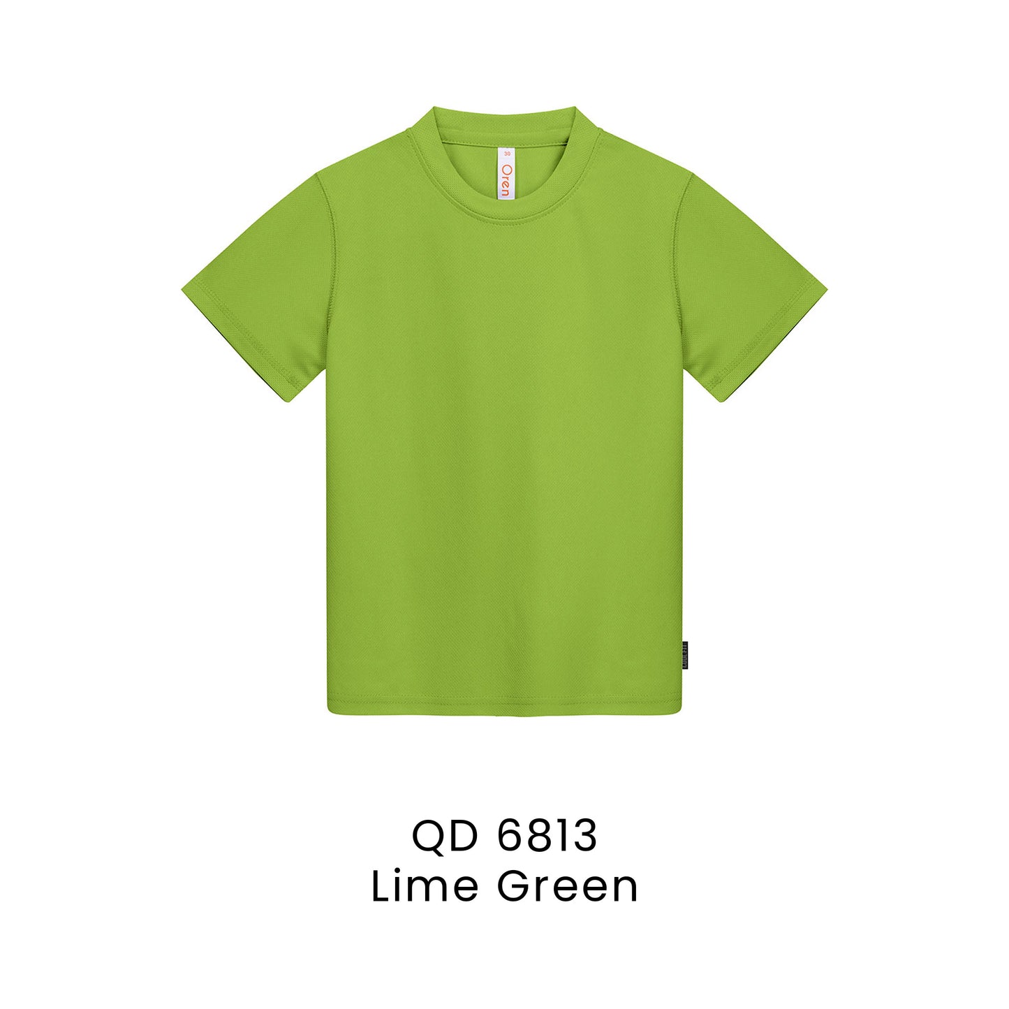 QD 6813 Lime Green - QD68 kids microfibre eyelet t-shirt in 160gsm