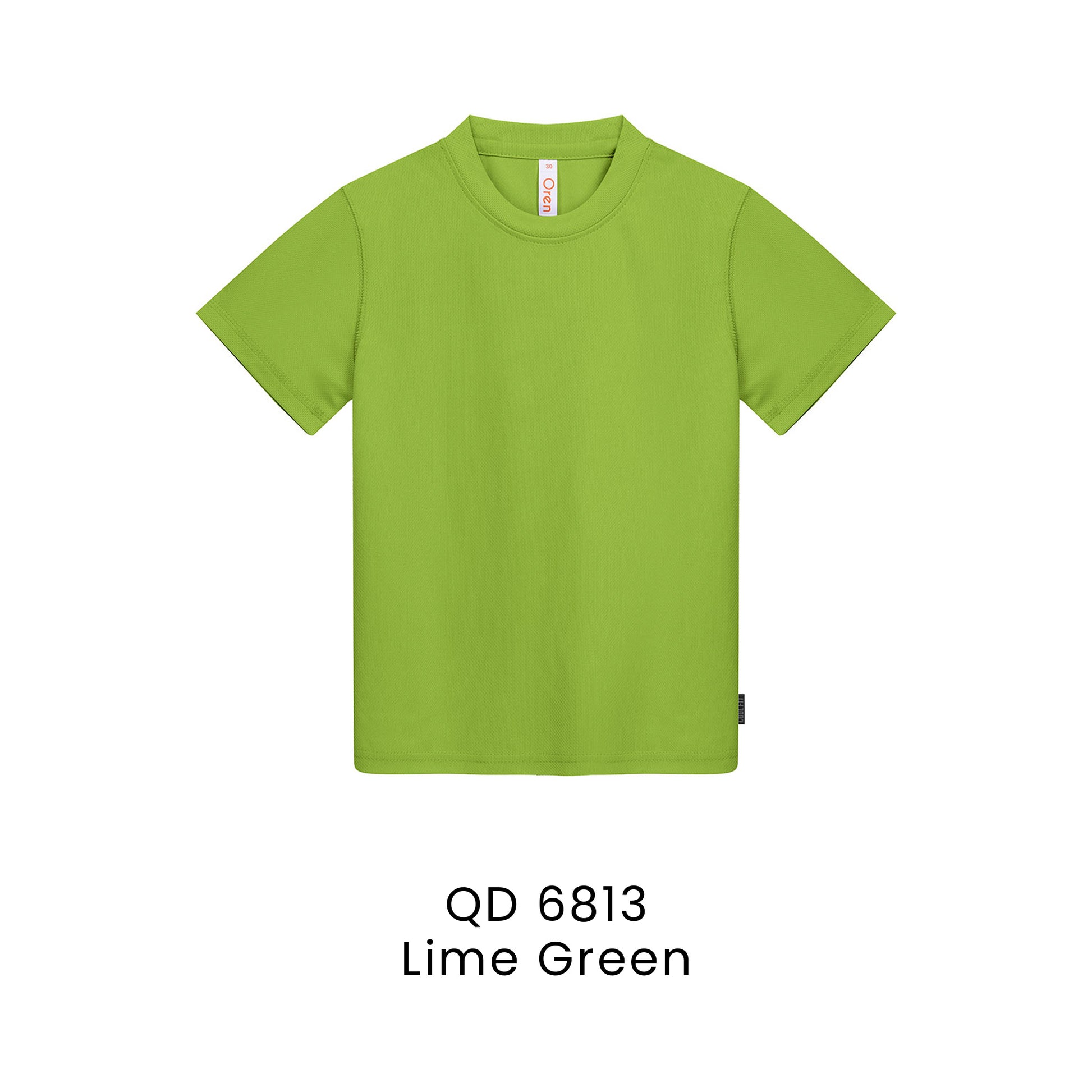 QD 6813 Lime Green - QD68 kids microfibre eyelet t-shirt in 160gsm