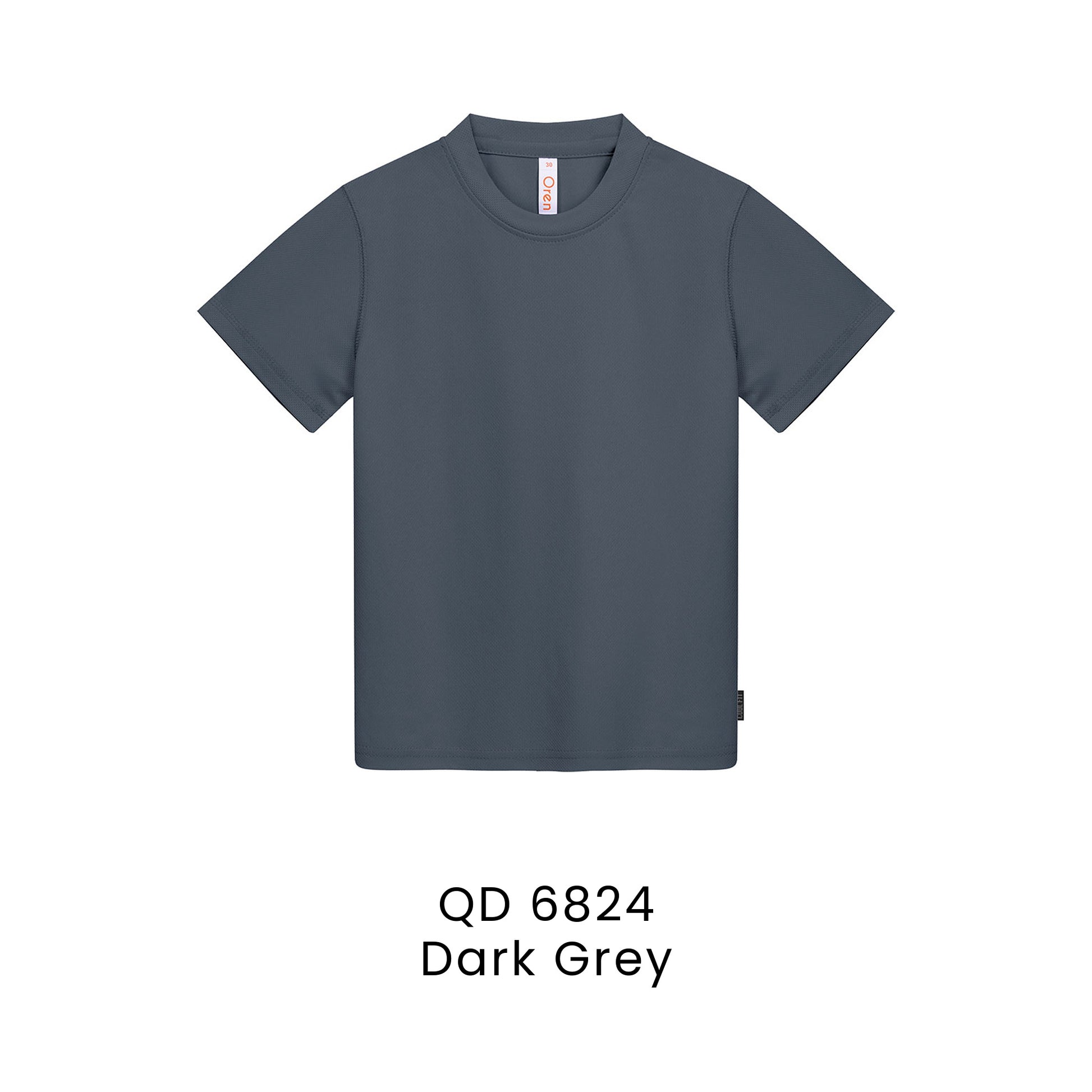 QD 6824 Dark Grey - QD68 kids microfibre eyelet t-shirt in 160gsm