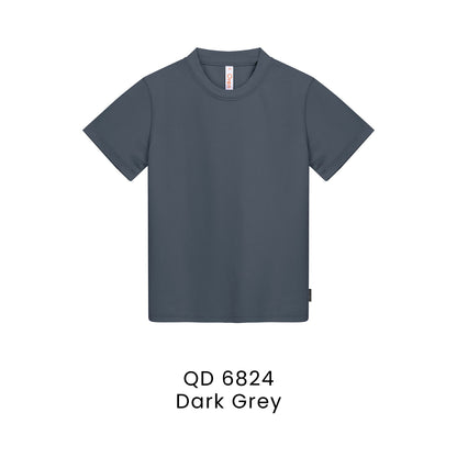 QD 6824 Dark Grey - QD68 kids microfibre eyelet t-shirt in 160gsm