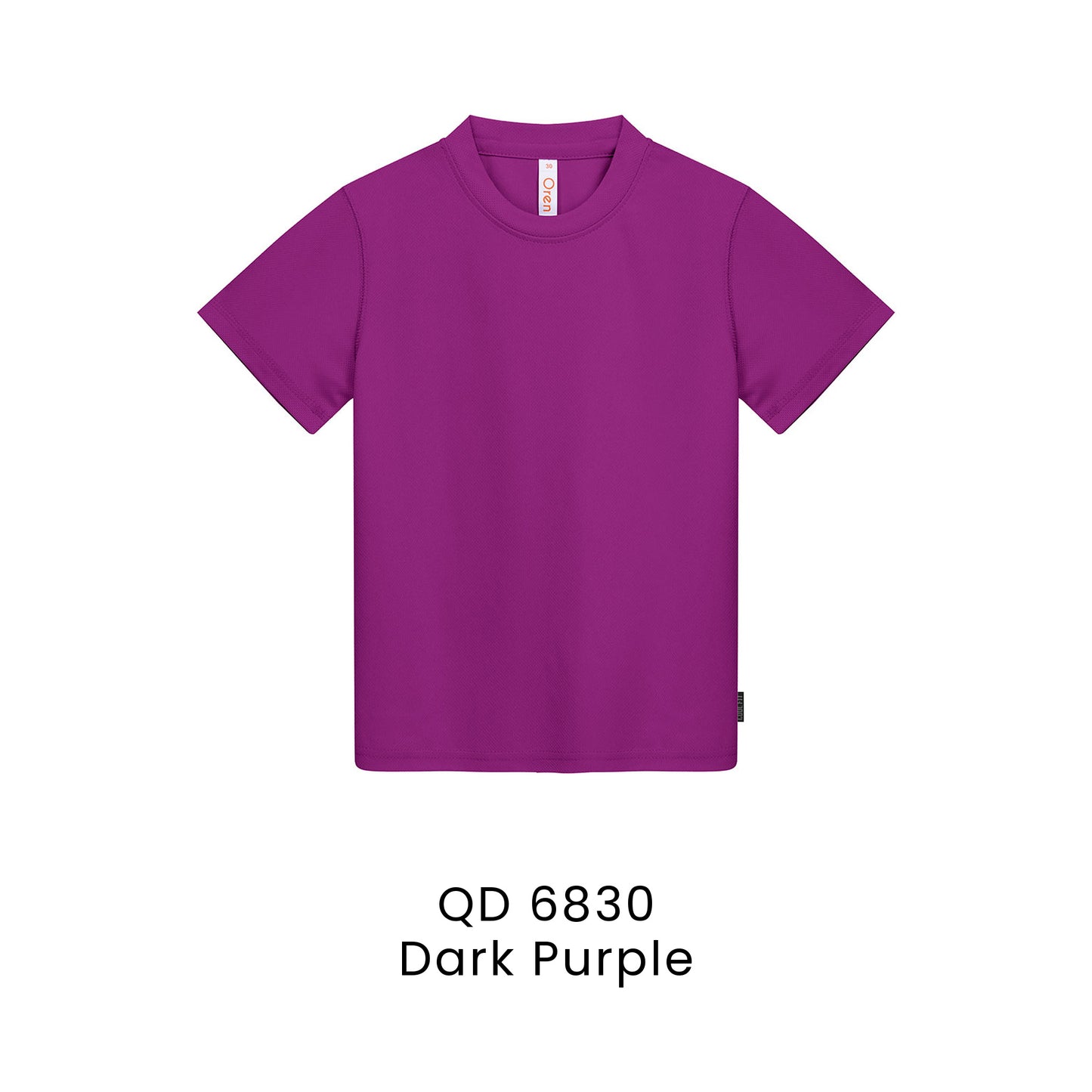 QD 6830 Dark Purple - QD68 kids microfibre eyelet t-shirt in 160gsm