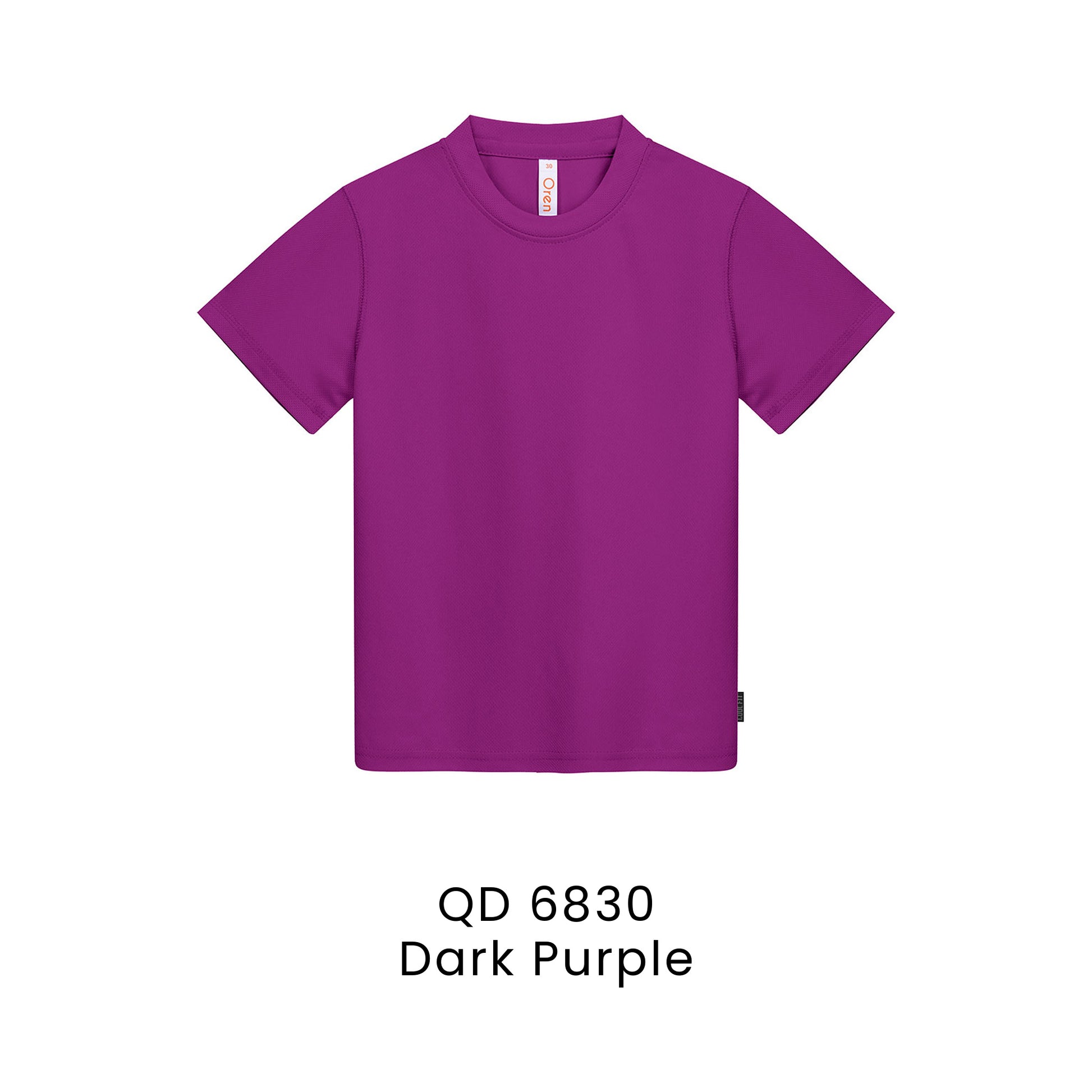 QD 6830 Dark Purple - QD68 kids microfibre eyelet t-shirt in 160gsm