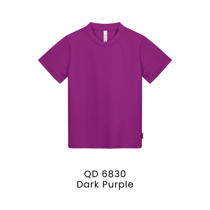 QD 6830 Dark Purple - QD68 kids microfibre eyelet t-shirt in 160gsm